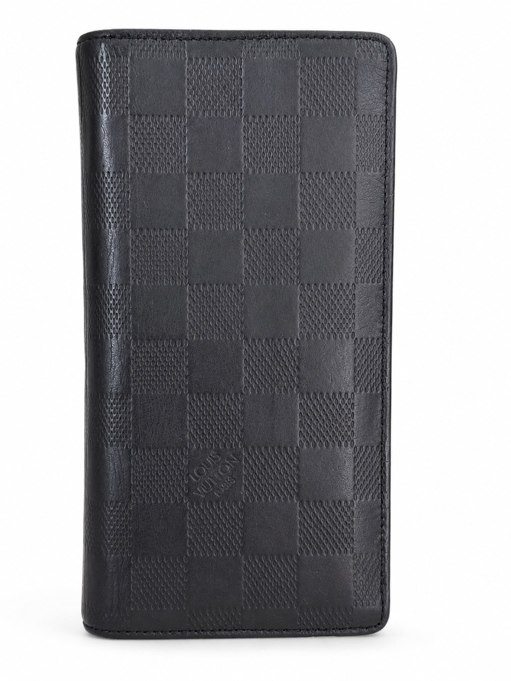 Louis Vuitton Damier Infini Brazza Wallet Black Leather Long Bifold Mens Wallet